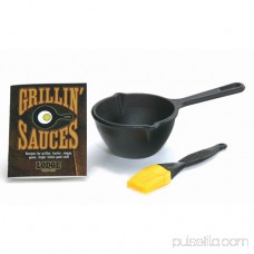 Lodge Grillin' Sauces Kit LMPK, includes Cast Iron Melting Pot, Silicone Basting Brush & Recipe Booklet 551570125
